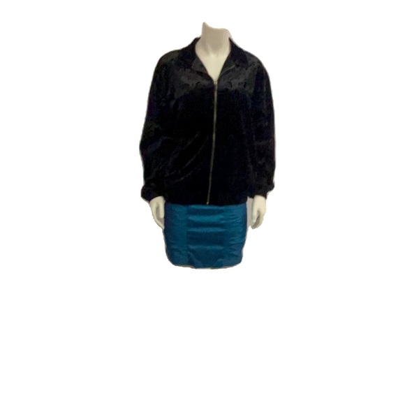 TEDDI VELVET DAMASK FULL ZIPPER TRACK JACKET ELASTIC WAISTBAND AND CUFFS SIZE M - Picture 2 of 10